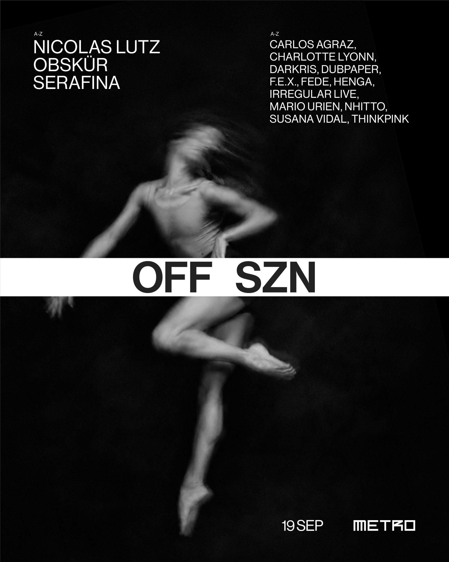 metro dance club presenta off szn 19 septiembre